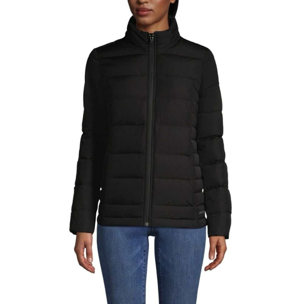 Lands End Women's 600 Down Winter Puffer Jacket Black L